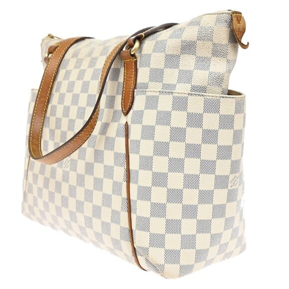 LOUIS VUITTON Logo Totally MM Shoulder Bag Damier Azur Leather WE - Picture 4 of 16